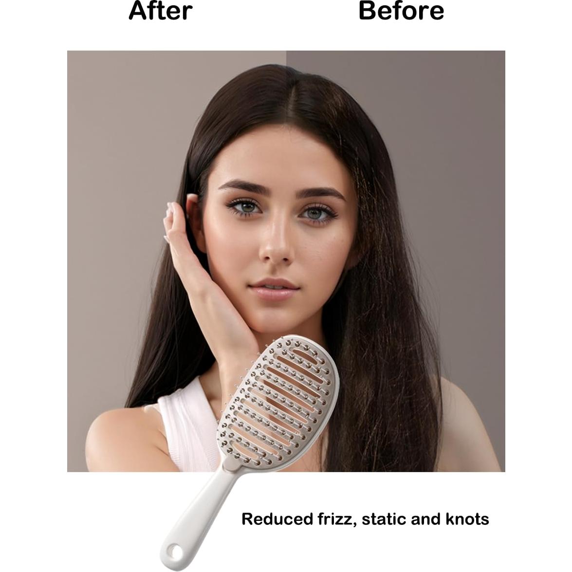 Cepillo Desenredante Autolimpiante Xinqirity Blanco 22.6x8.2cm