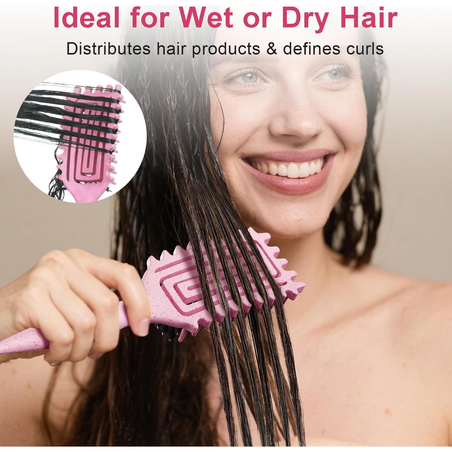 Cepillo Definidor de Rizos Weldilgit Rosa - Suave y Desenredante