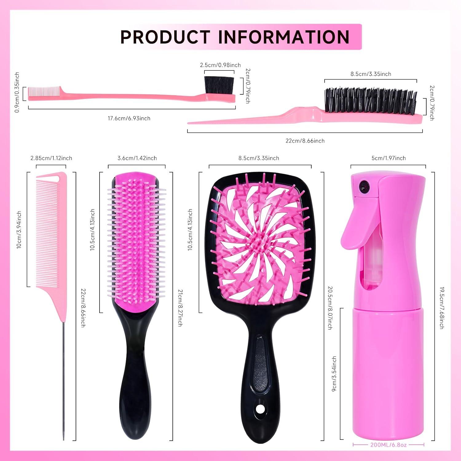 Juego de Cepillos para Cabello FlyLanyards 11 Piezas Rosa