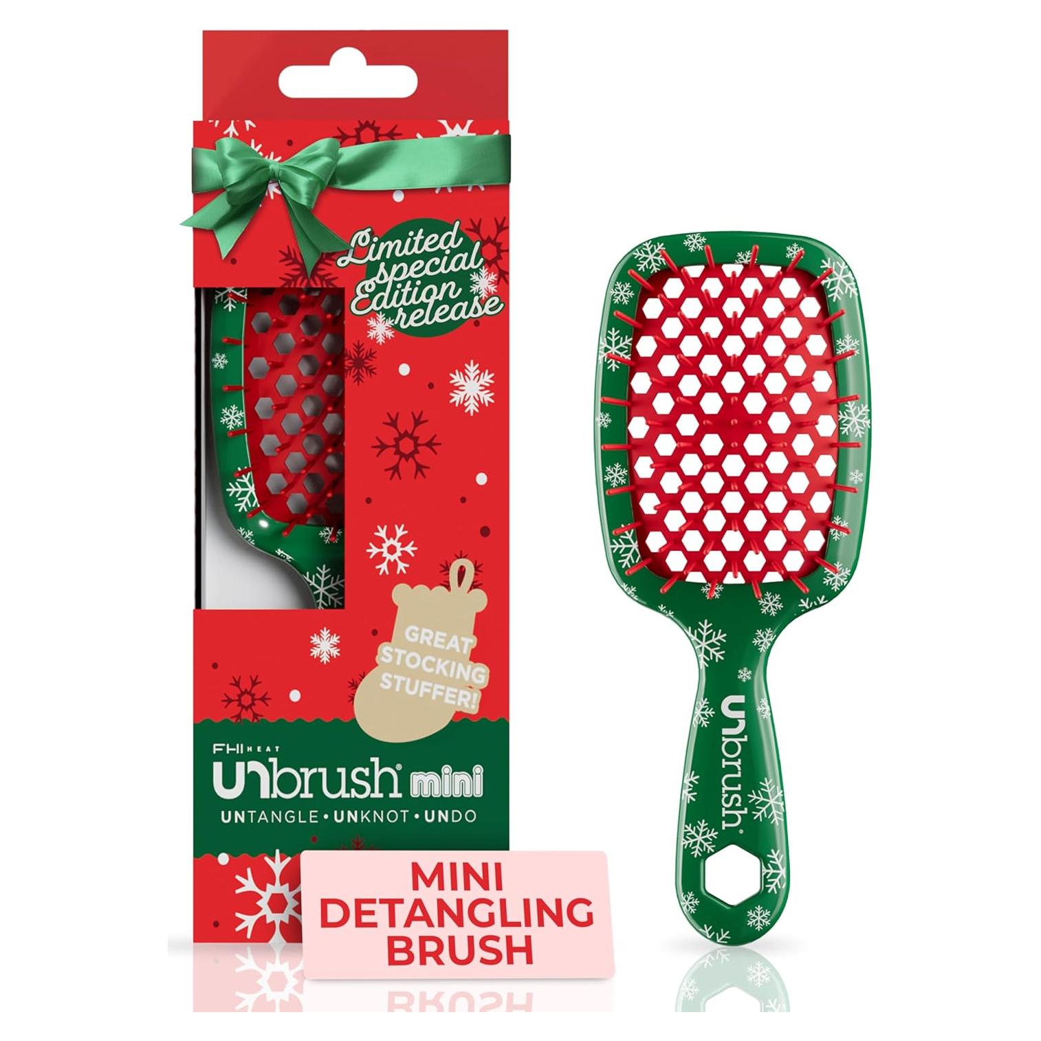Cepillo de Cabello UNbrush Mini Holiday Verde Pino 19.6x7.6cm