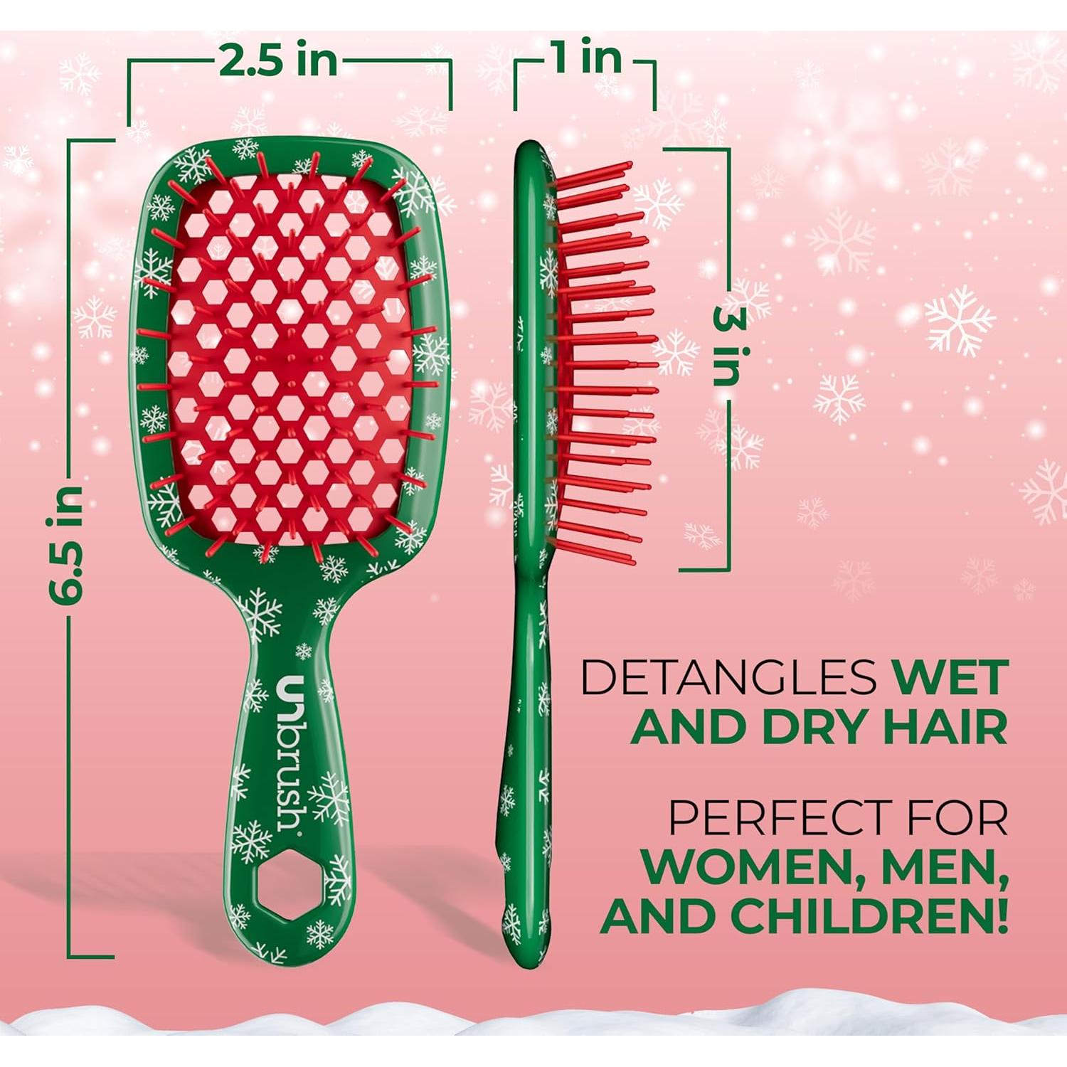 Cepillo de Cabello UNbrush Mini Holiday Verde Pino 19.6x7.6cm