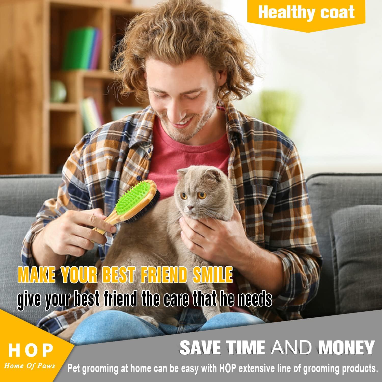 Cepillo para Perros HOP Home of Paws, 2 en 1, Silicona Suave