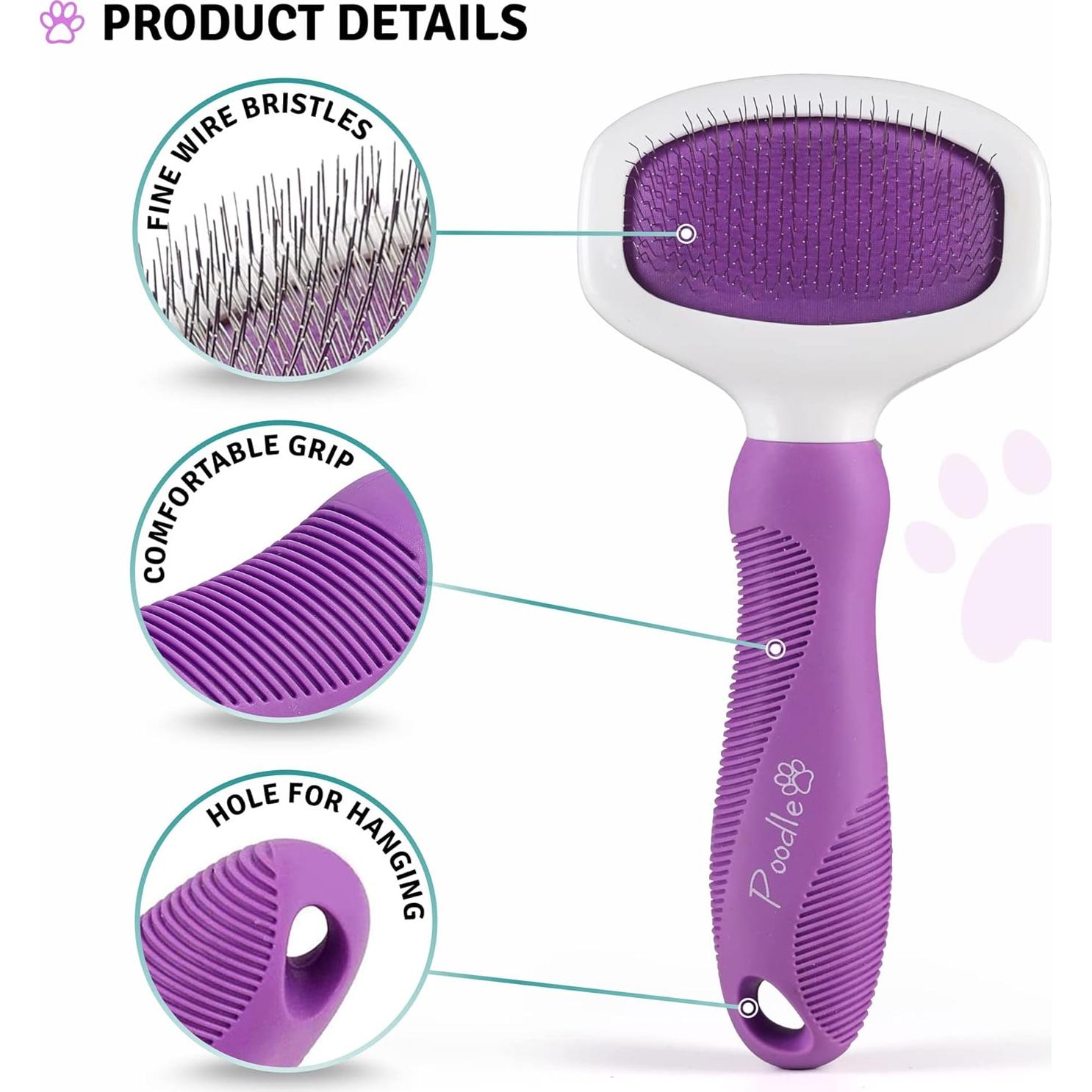 Cepillo Slicker Poodle Pet para Perros y Gatos - 17.8x7.6cm