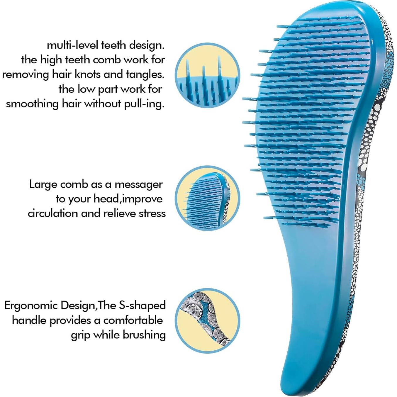 Cepillo Desenredante Ergonómico KISMETICS Azul 22x9.8cm