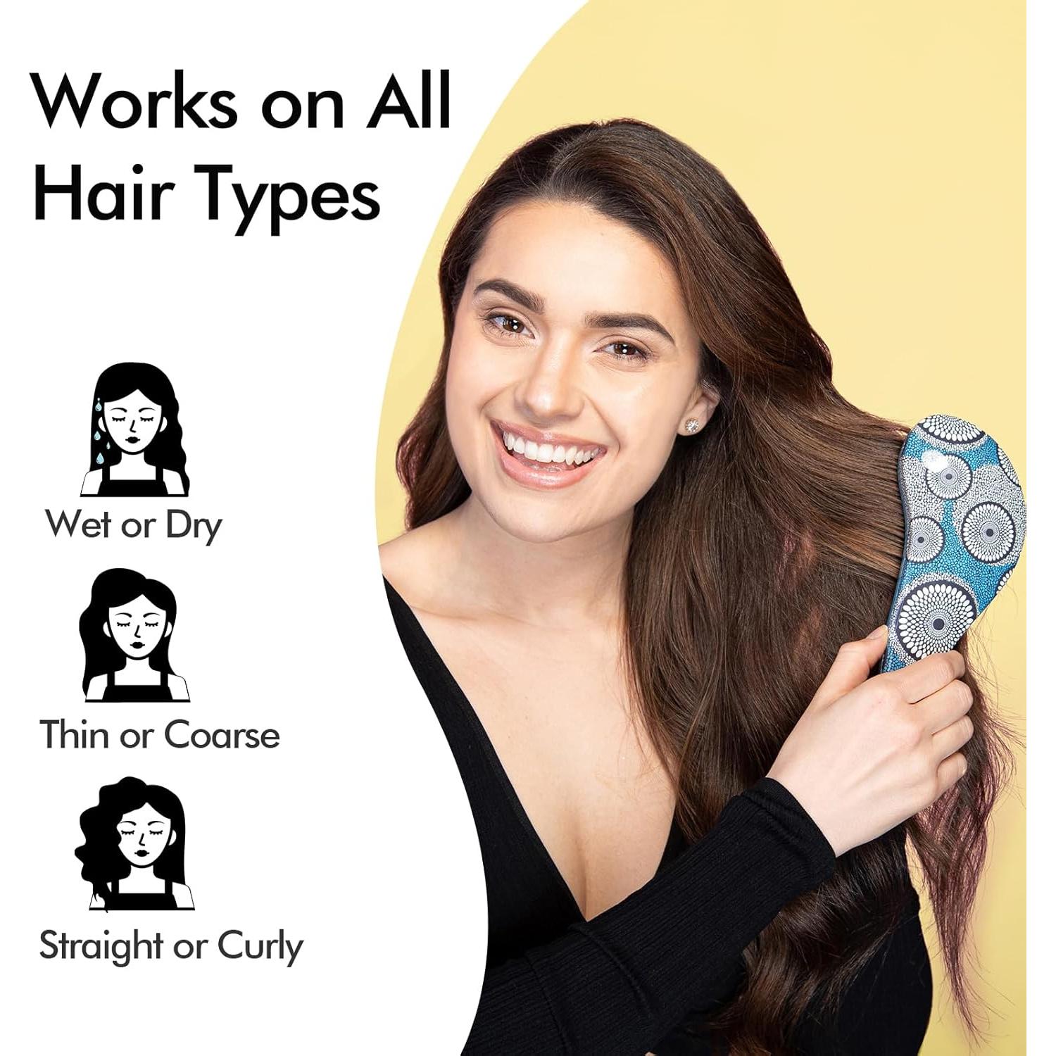 Cepillo Desenredante Ergonómico KISMETICS Azul 22x9.8cm