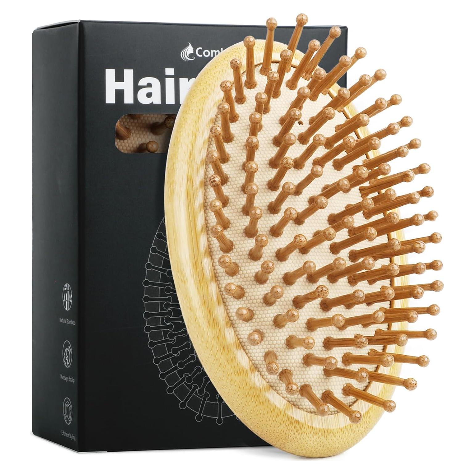 Cepillo de Pelo de Bambú Natural Sin Mango Combetter 10.8x7.2cm