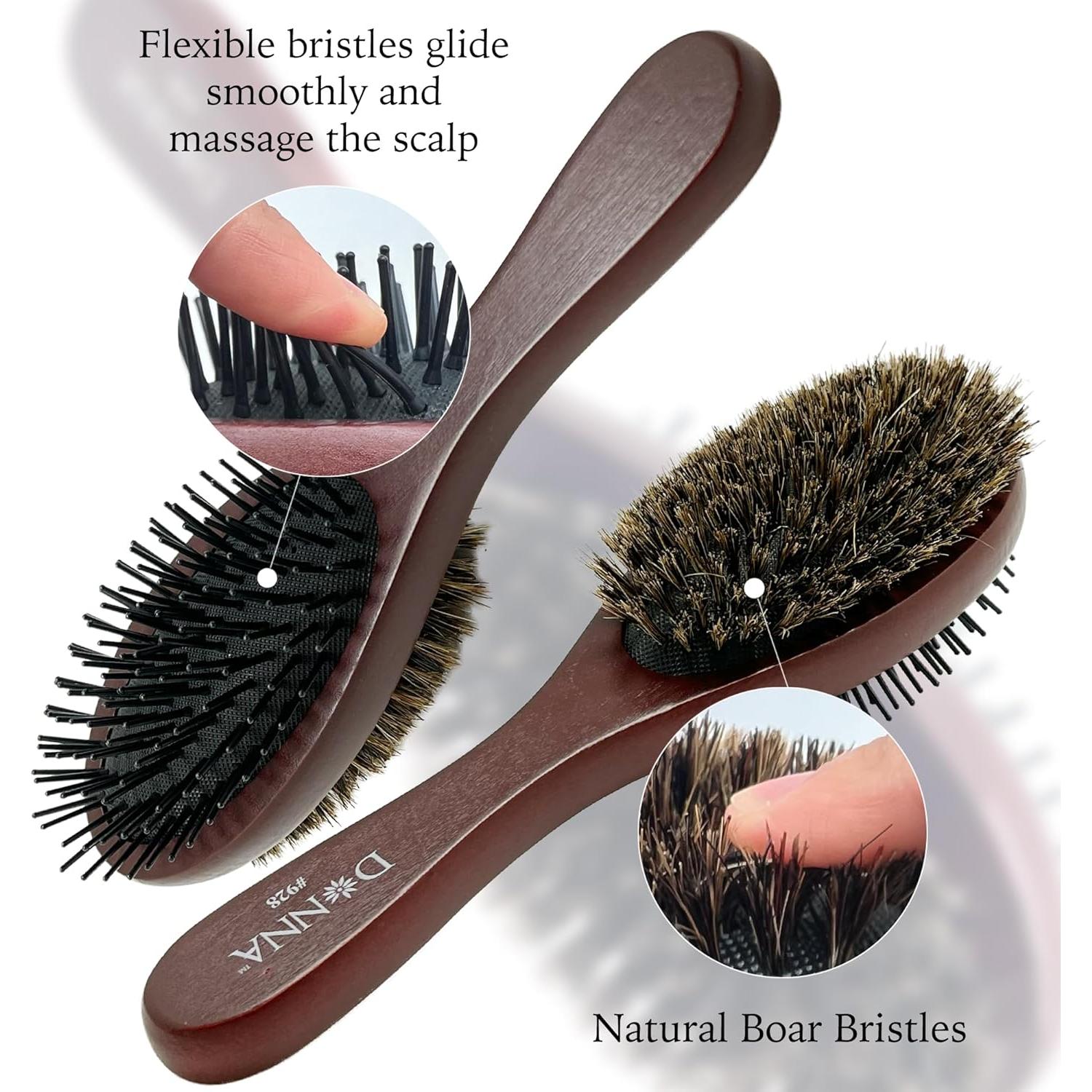 Cepillo Doble Cara Donna - Cerdas de Jabalí Naturales 25.4cm