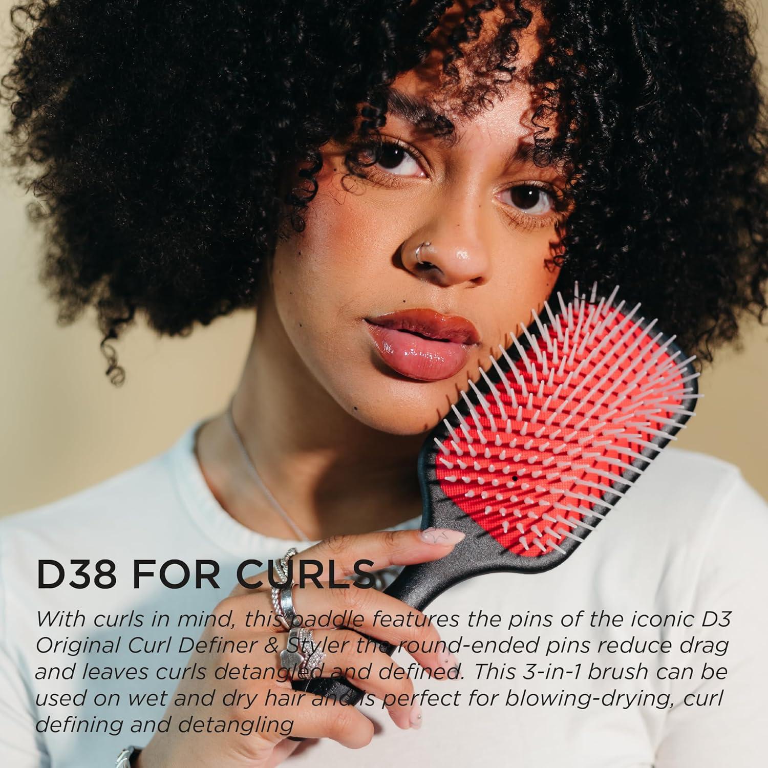 Cepillo Paddle Desenredante Denman P038SBLK - Cabello Húmedo y Seco