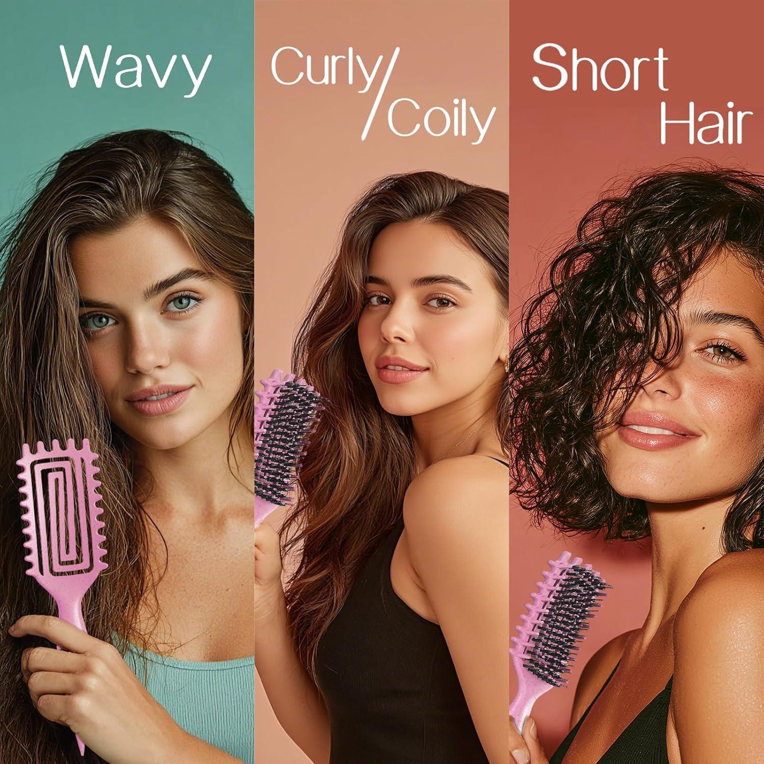 Cepillo Definidor de Rizos Tcsxady Rosa 26cm - Antifrizz