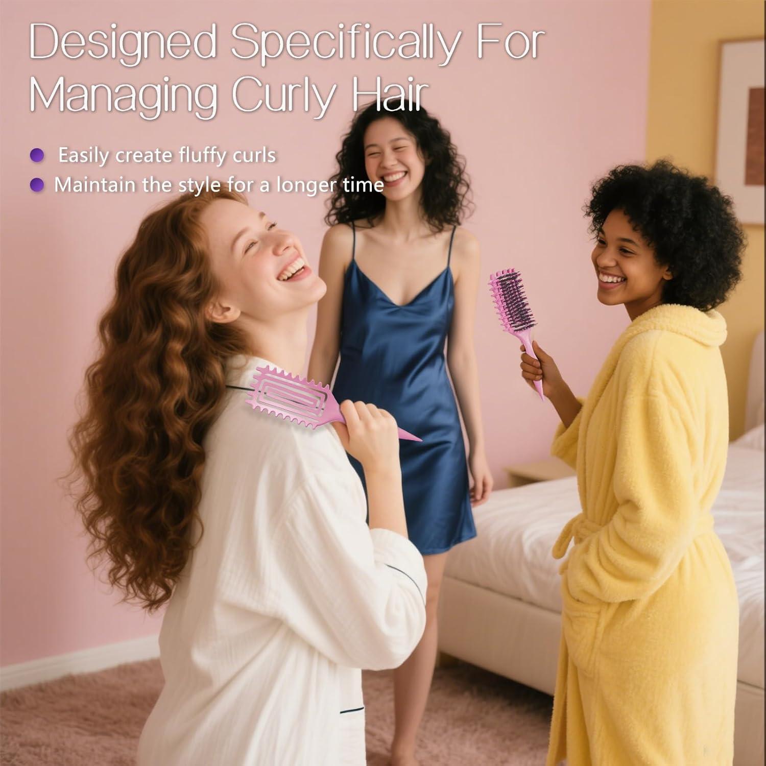 Cepillo Definidor de Rizos Tcsxady Rosa 26cm - Antifrizz