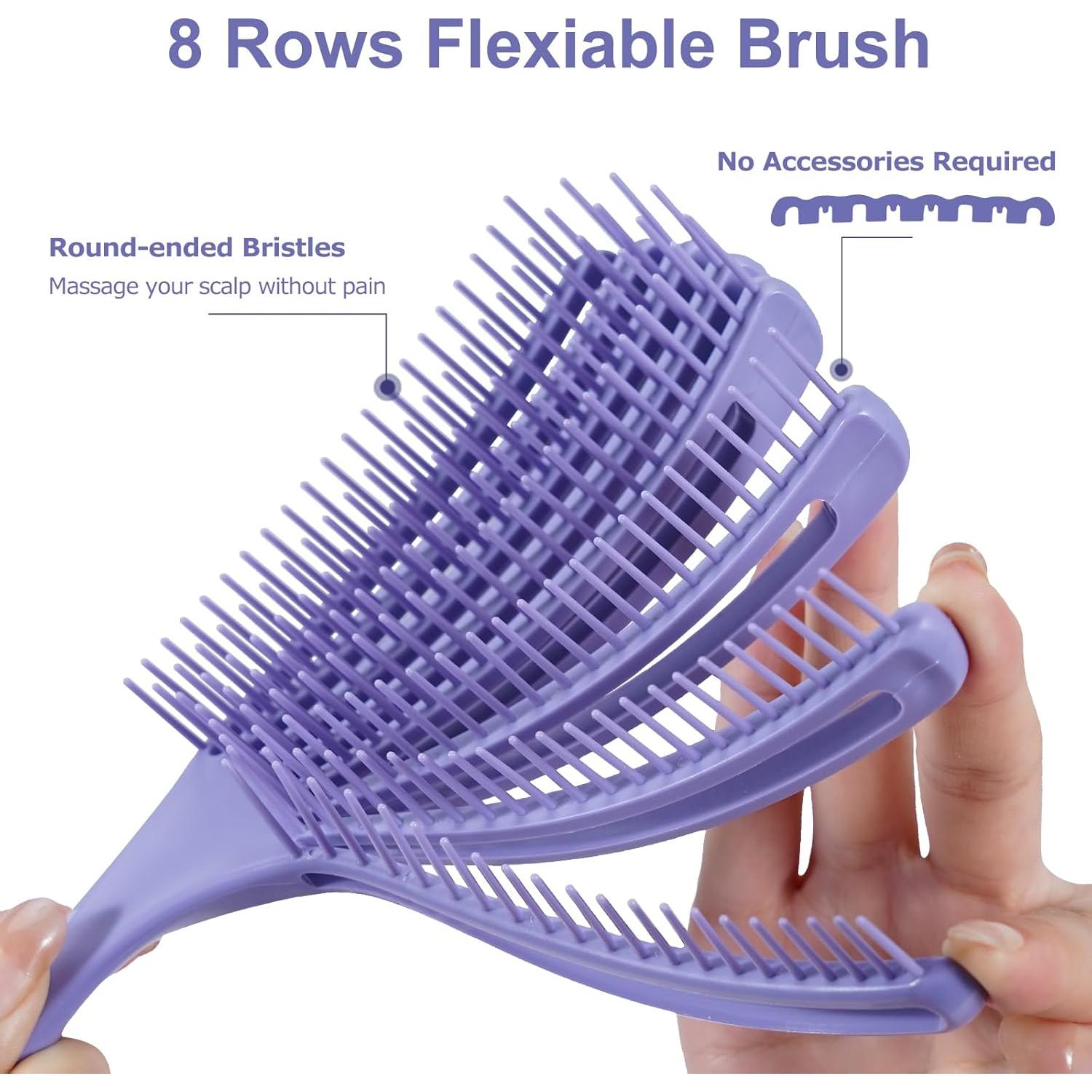 Cepillo Desenredante Shinlea para Cabello Rizado 8x8 cm Púrpura