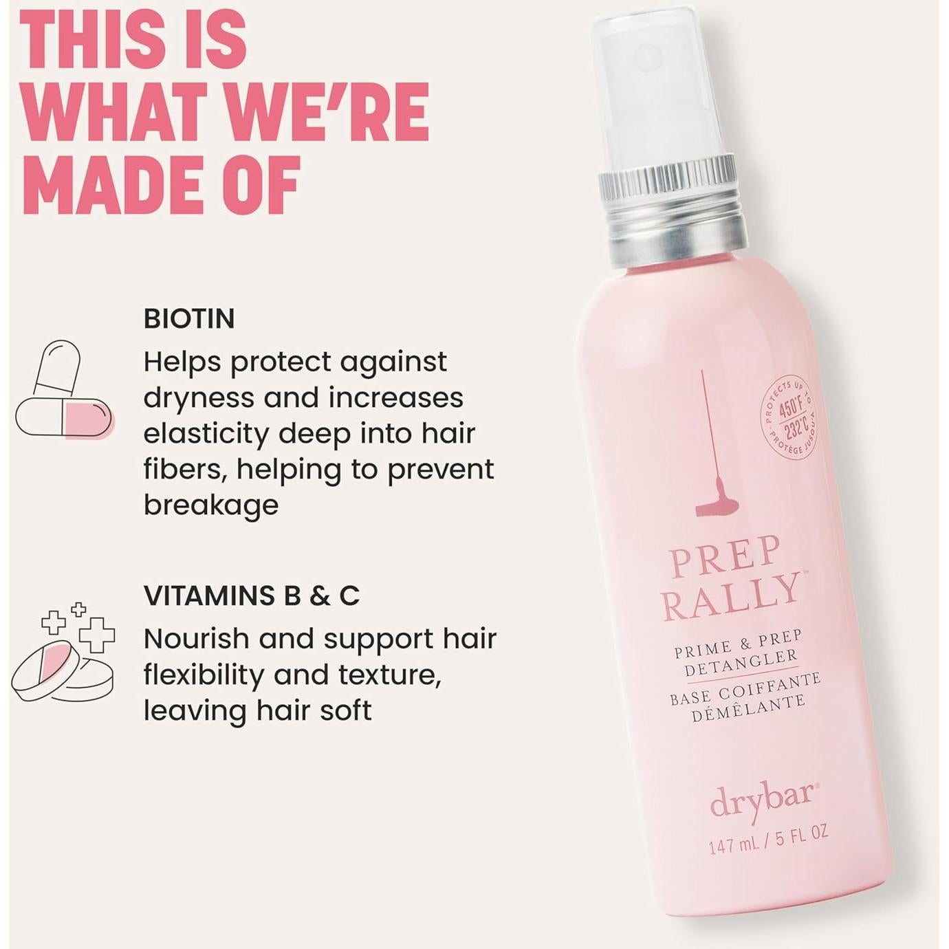 Desenredante Drybar Prep Rally 148 ml - Protege y Suaviza