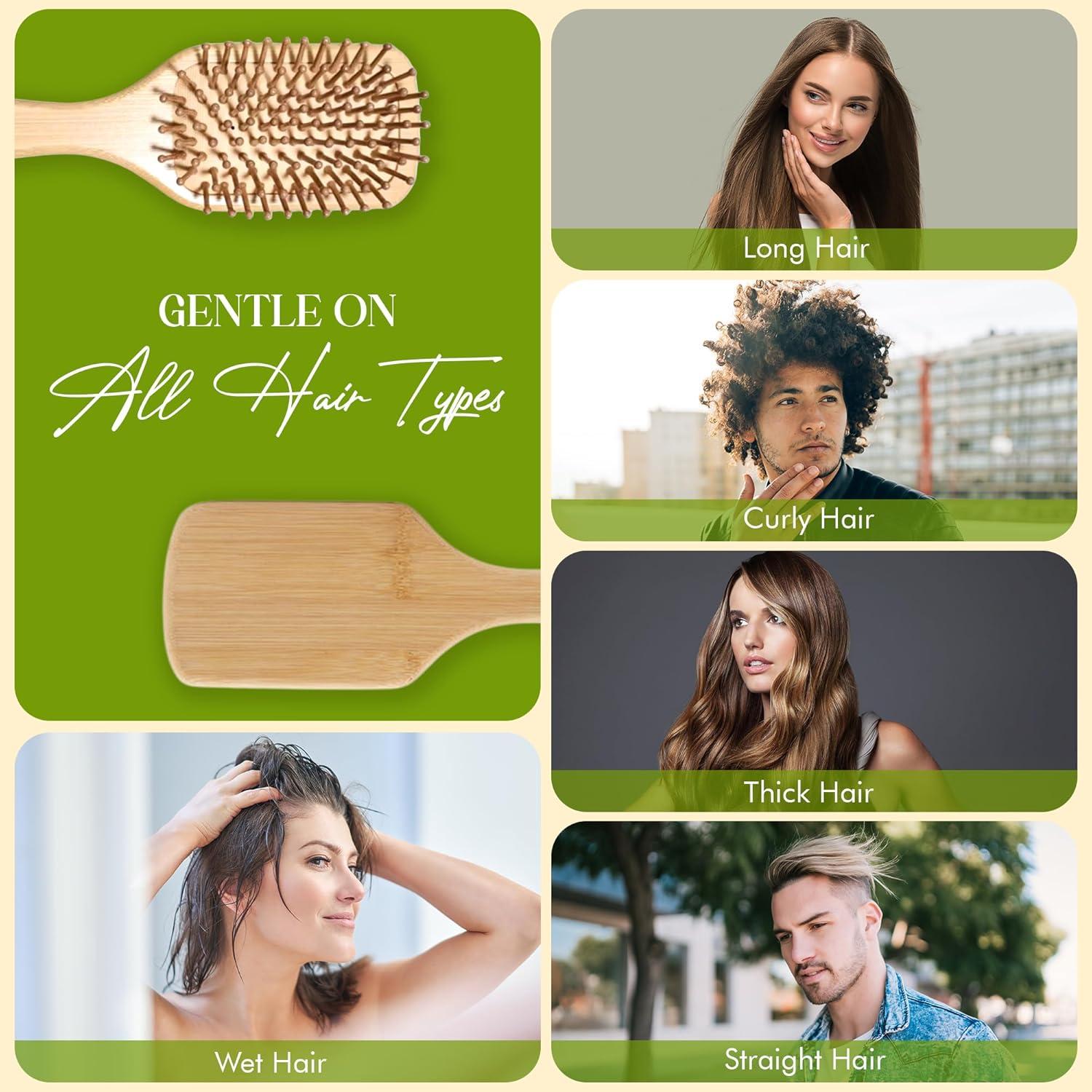 Cepillo Desenredante Grande de Bambú ORW Oren's - Ecológico y Ergonómico