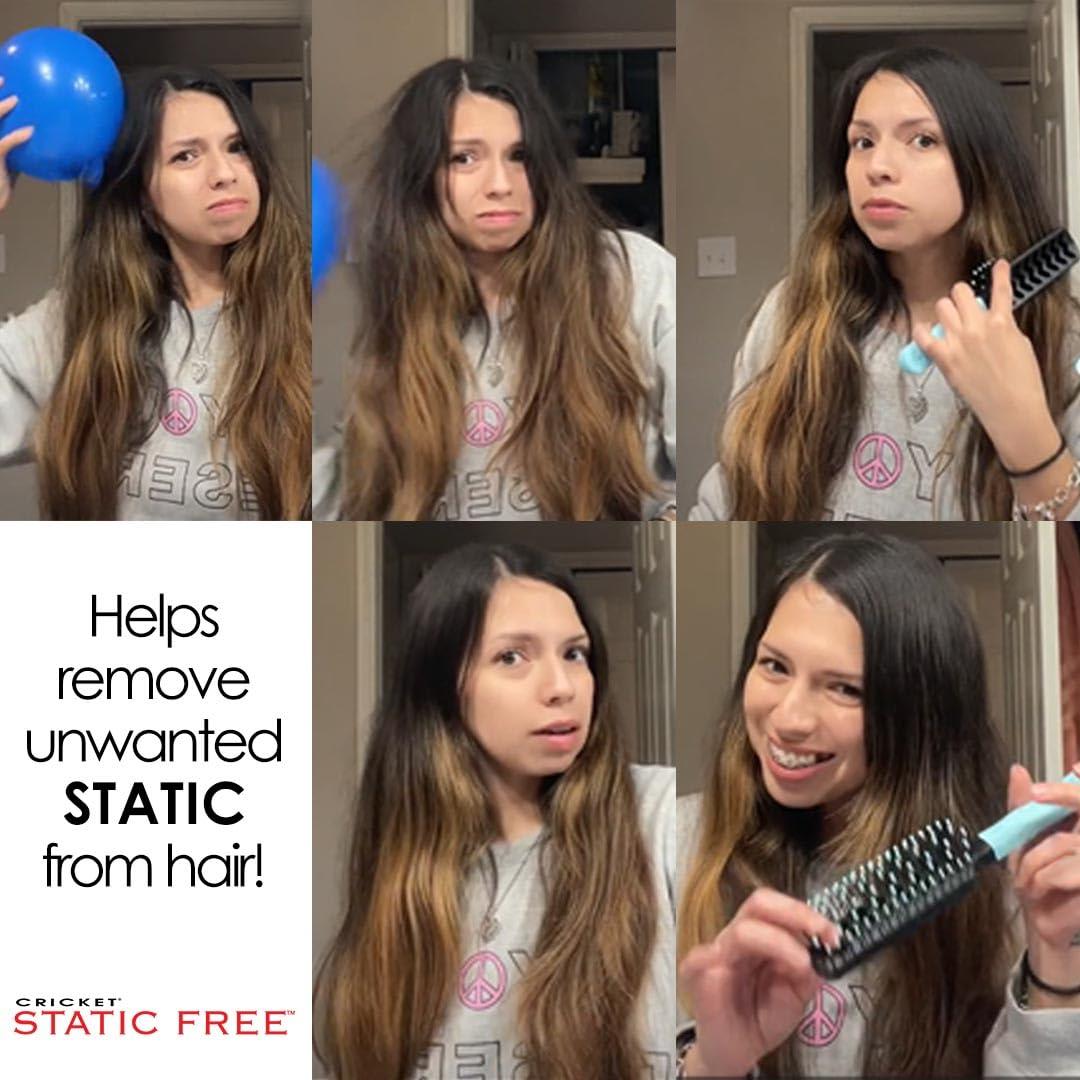 Cepillo de Pelo Ventilado Cricket Hapi Paddle Antiestático Azul