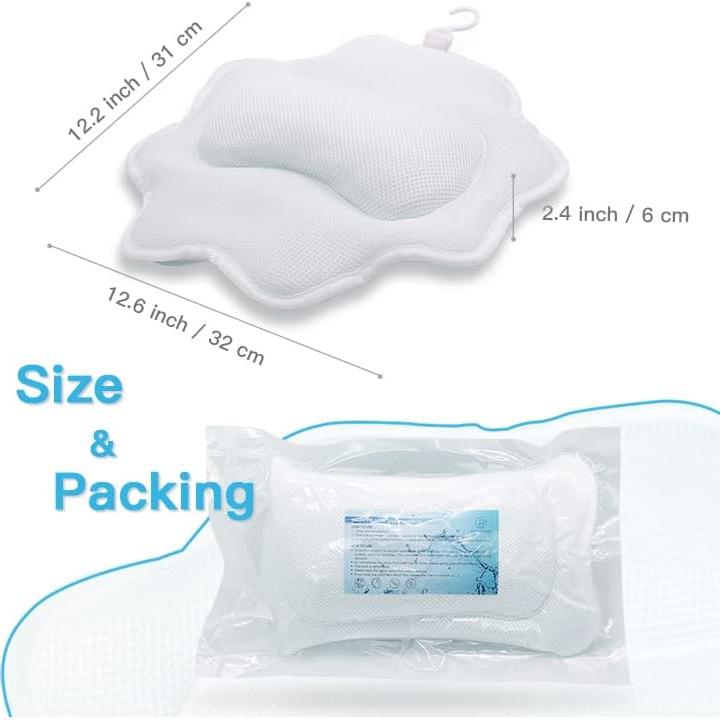 Almohada de Baño B BEAUTYBABY con Ventosas Antideslizantes