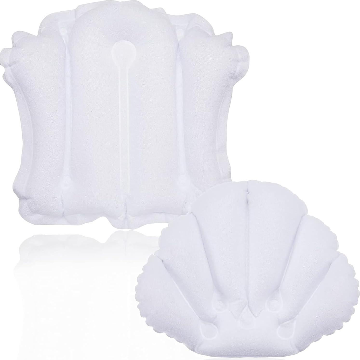Almohada Inflable para Baño Jetec 2 Pcs con Ventosas Soporte Cuello