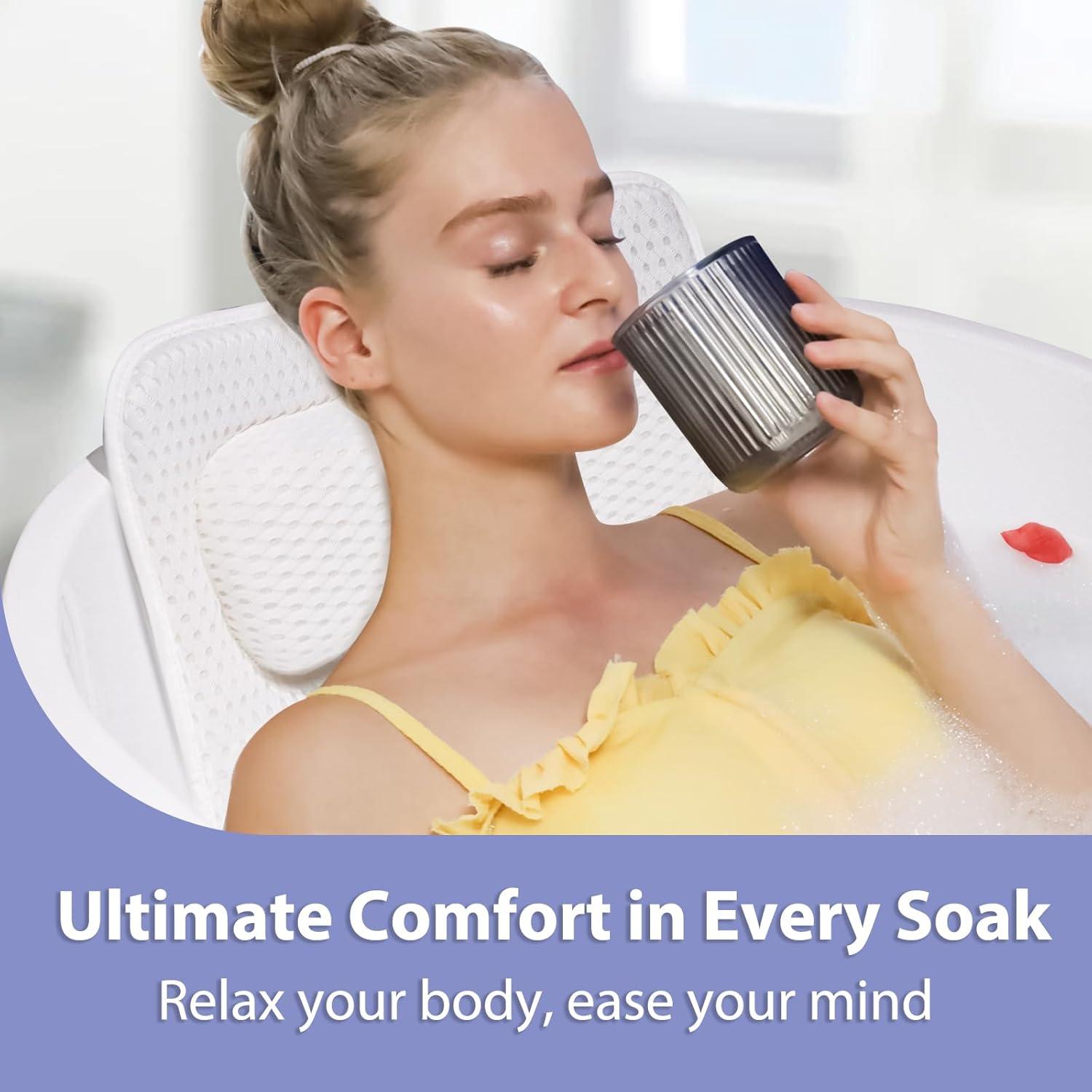 Almohada de Baño Completo Poemland con 168 Ventosas Antideslizantes