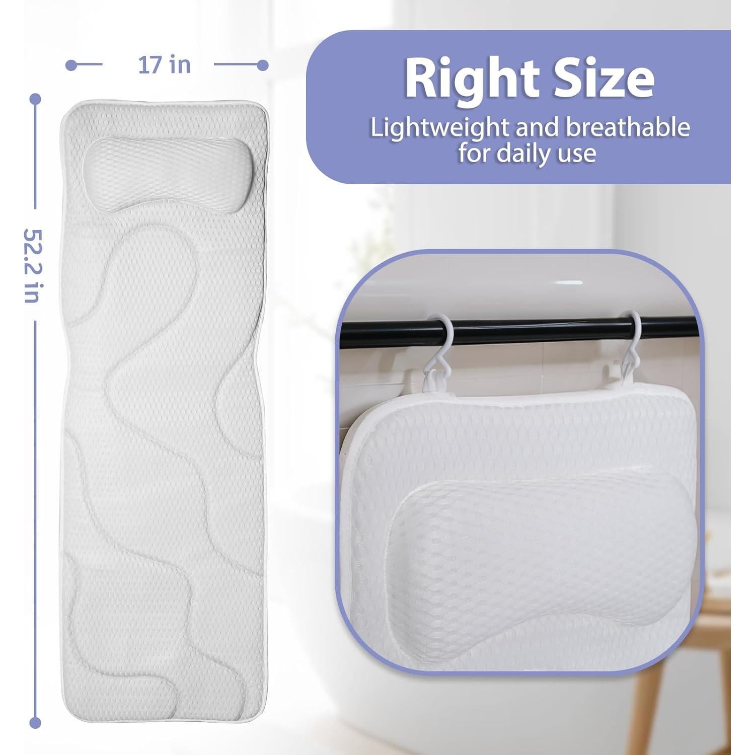 Almohada de Baño Completo Poemland con 168 Ventosas Antideslizantes