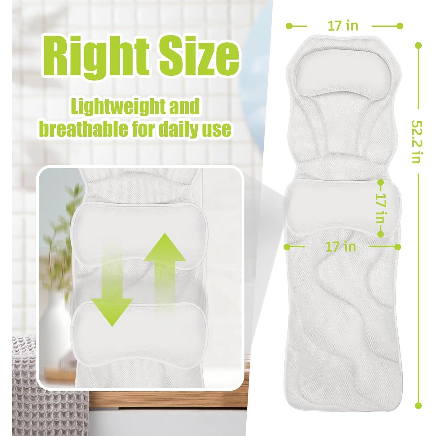 Almohada de Baño Completo Bathland 132x43 cm con Ventosas