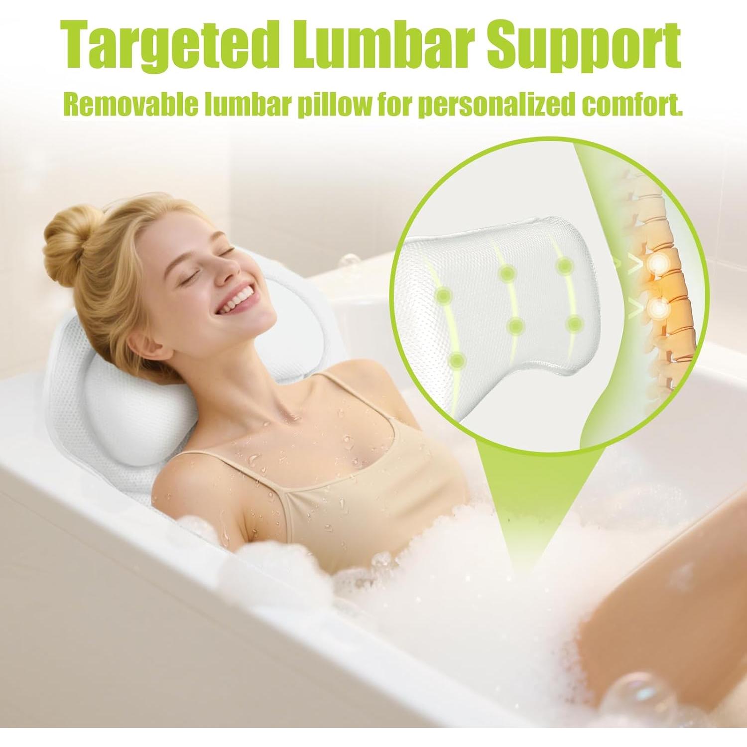 Almohada de Baño Completo Bathland 132x43 cm con Ventosas