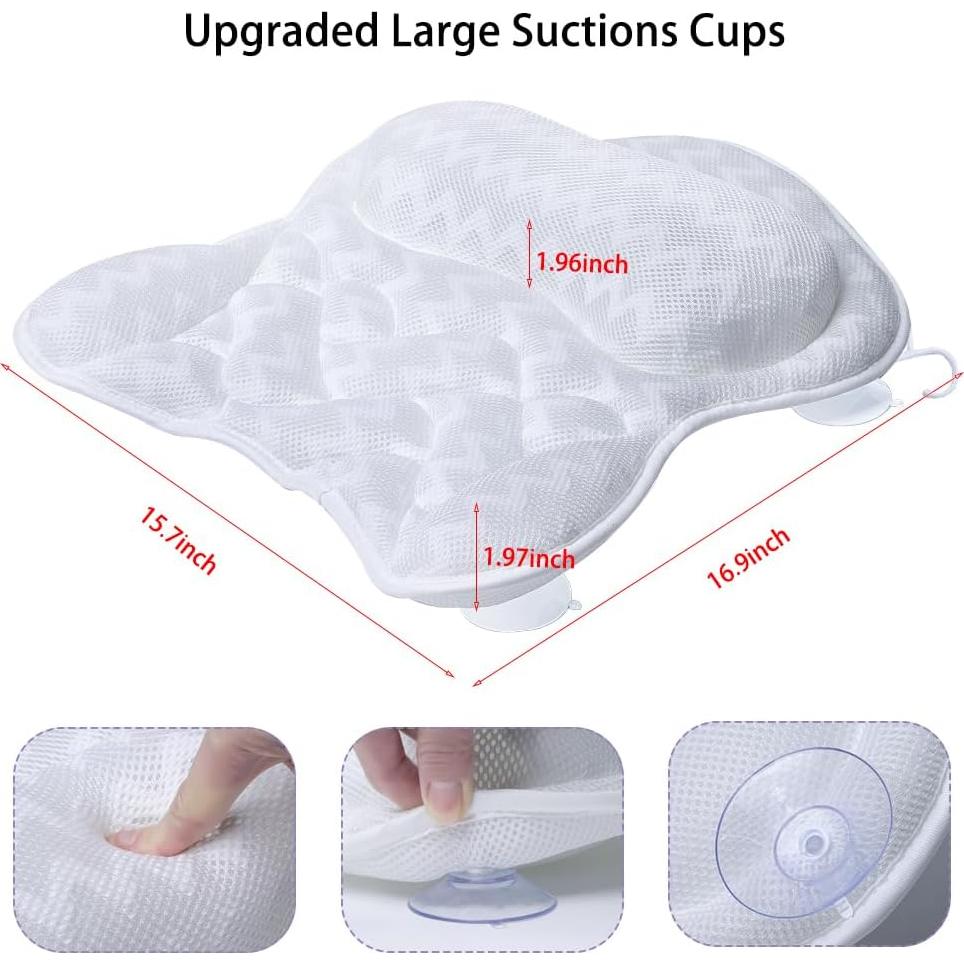 Almohada de Baño Fitheaven 3D AirMesh con Ventosas Antideslizantes