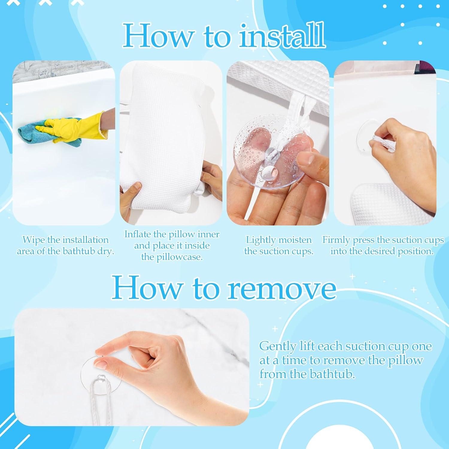 Almohada Inflable EORTA para Bañera con Ventosas 35x20cm