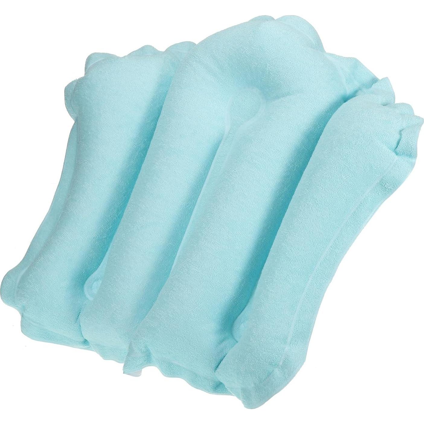 Almohada de Baño Inflable PATIKIL con Ventosas Azul 51x38cm