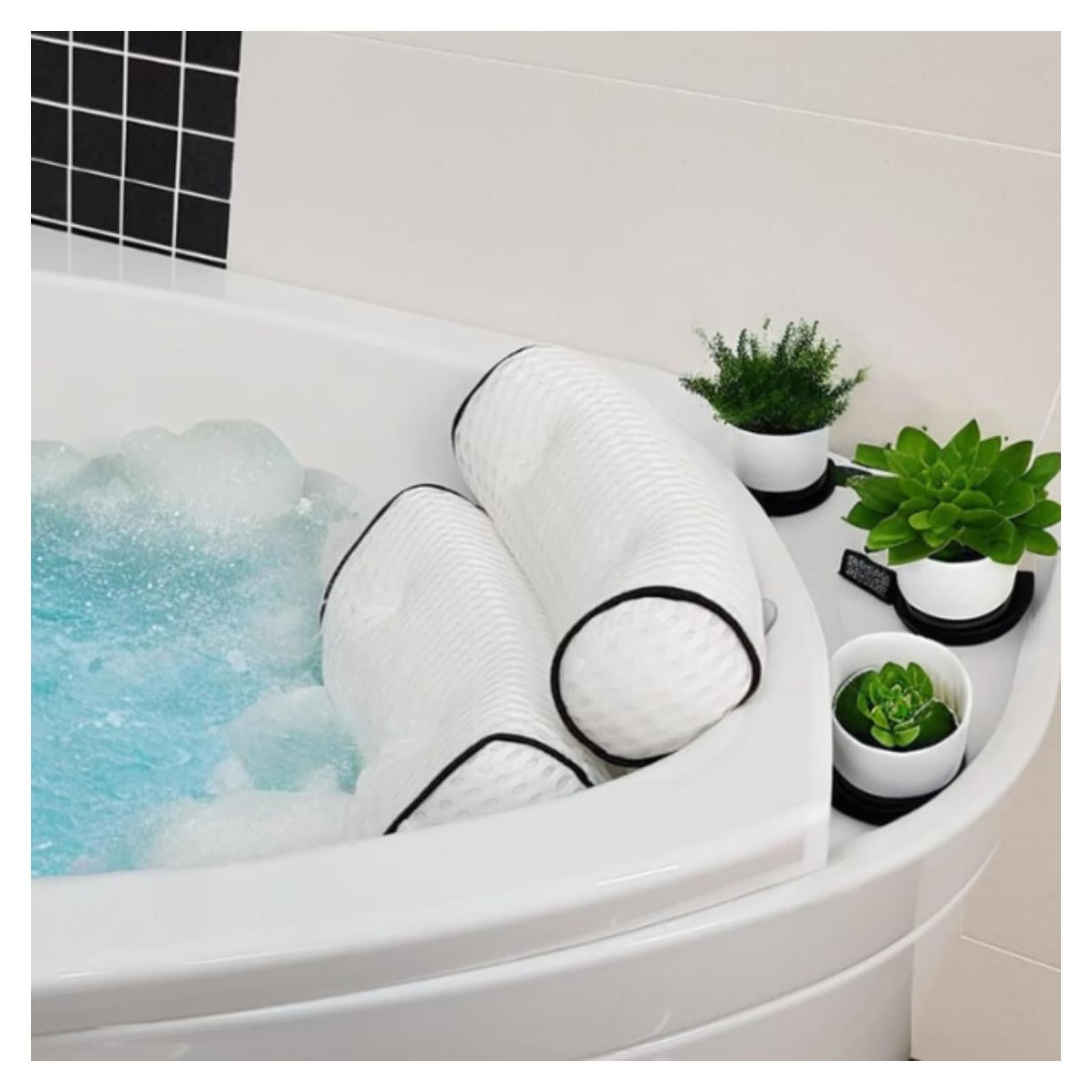 Almohada de Baño Simply Serene con 6 Ventosas, Malla Transpirable