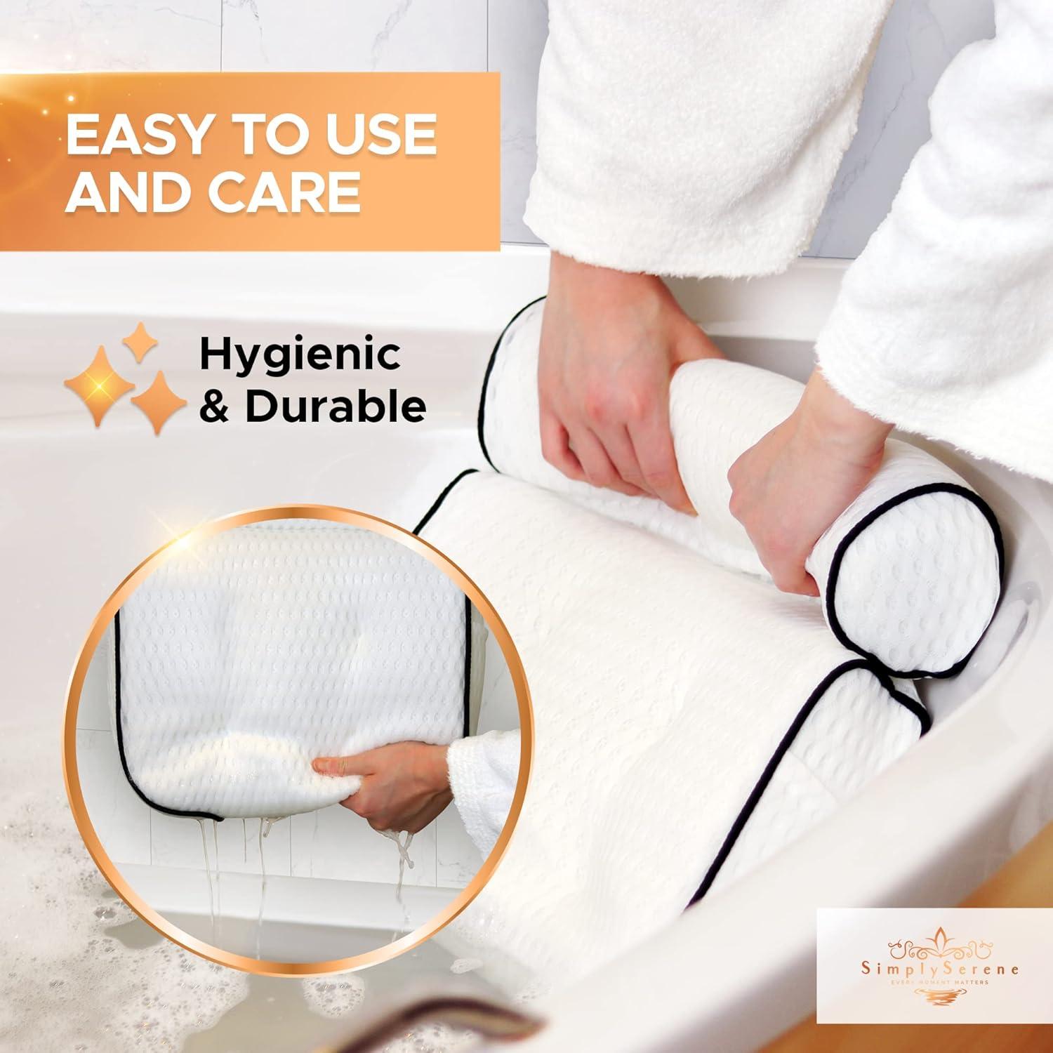 Almohada de Baño Simply Serene con 6 Ventosas, Malla Transpirable