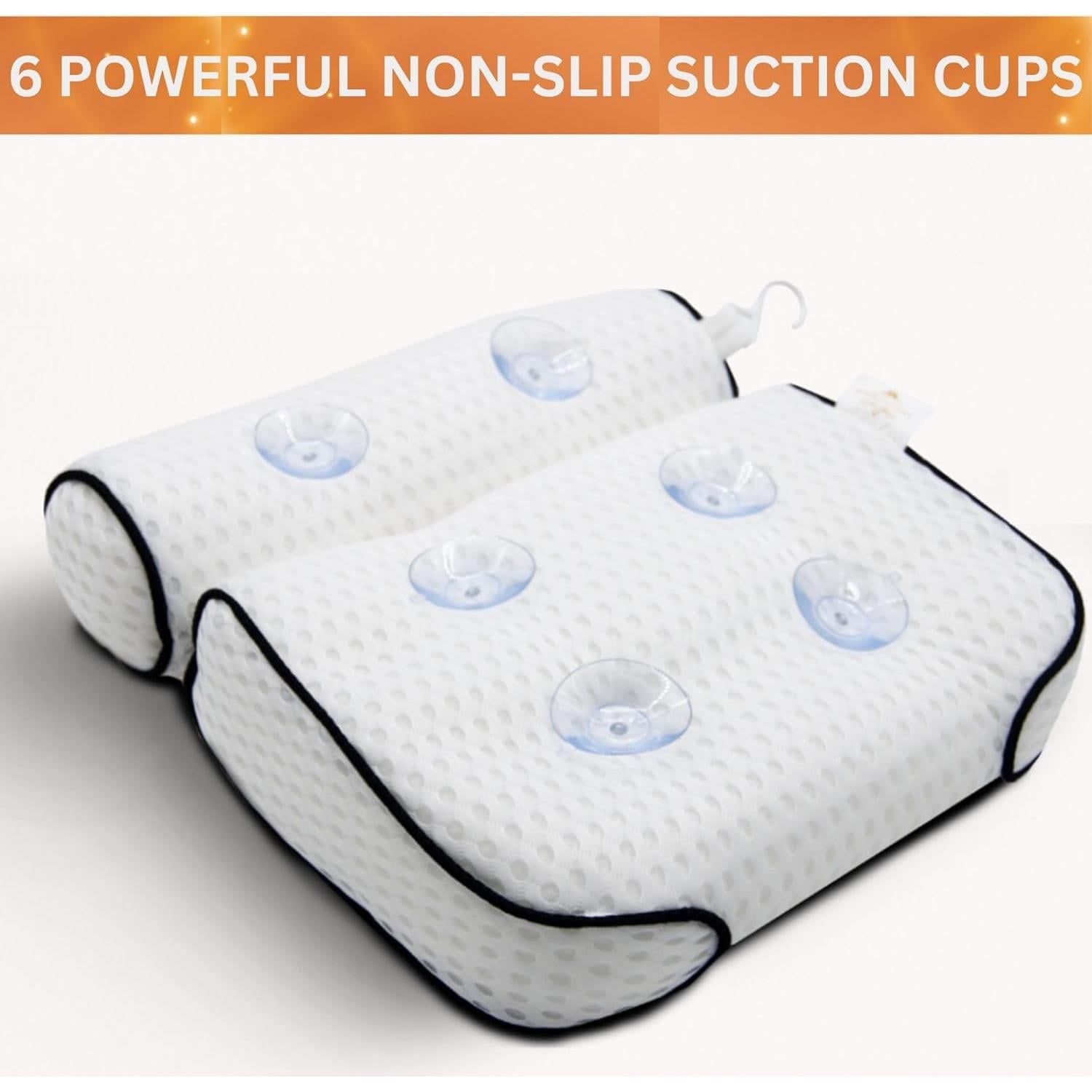 Almohada de Baño Simply Serene con 6 Ventosas, Malla Transpirable