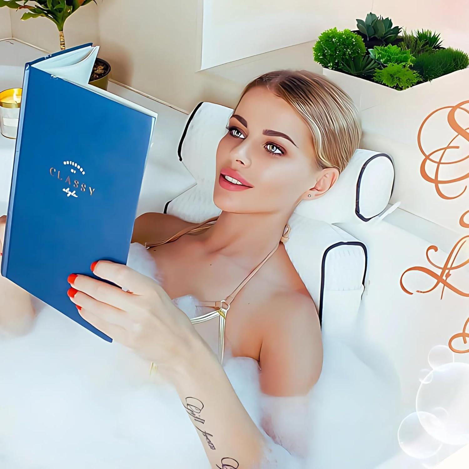 Almohada de Baño Simply Serene con 6 Ventosas, Malla Transpirable