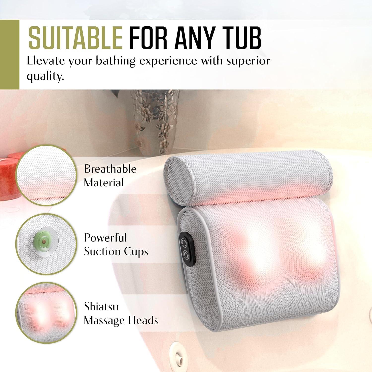 Almohada de Baño Masajeadora MONET IPX8 - Alivio Espalda y Cuello