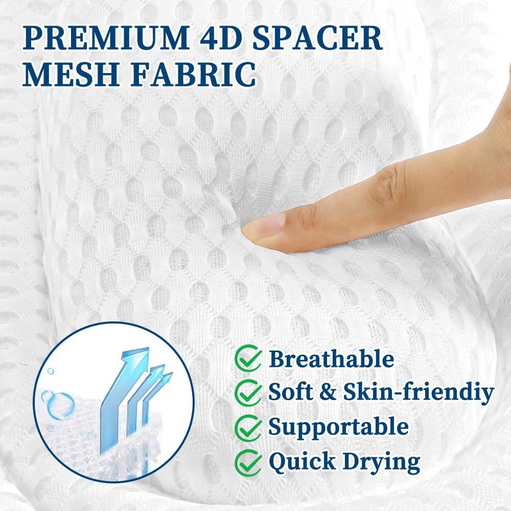 Almohada de Baño TIANFU para Soporte de Cuello y Espalda - Blanca