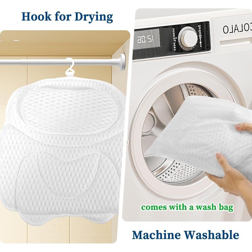 Almohada de Baño TIANFU para Soporte de Cuello y Espalda - Blanca