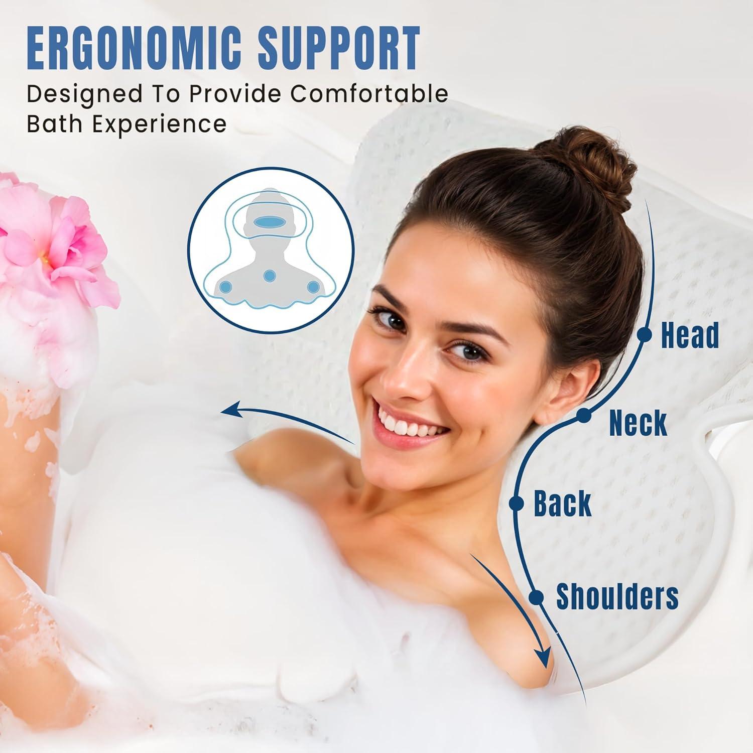 Almohada de Baño Antideslizante Pretty Evy - Ergonómica y Lujosa