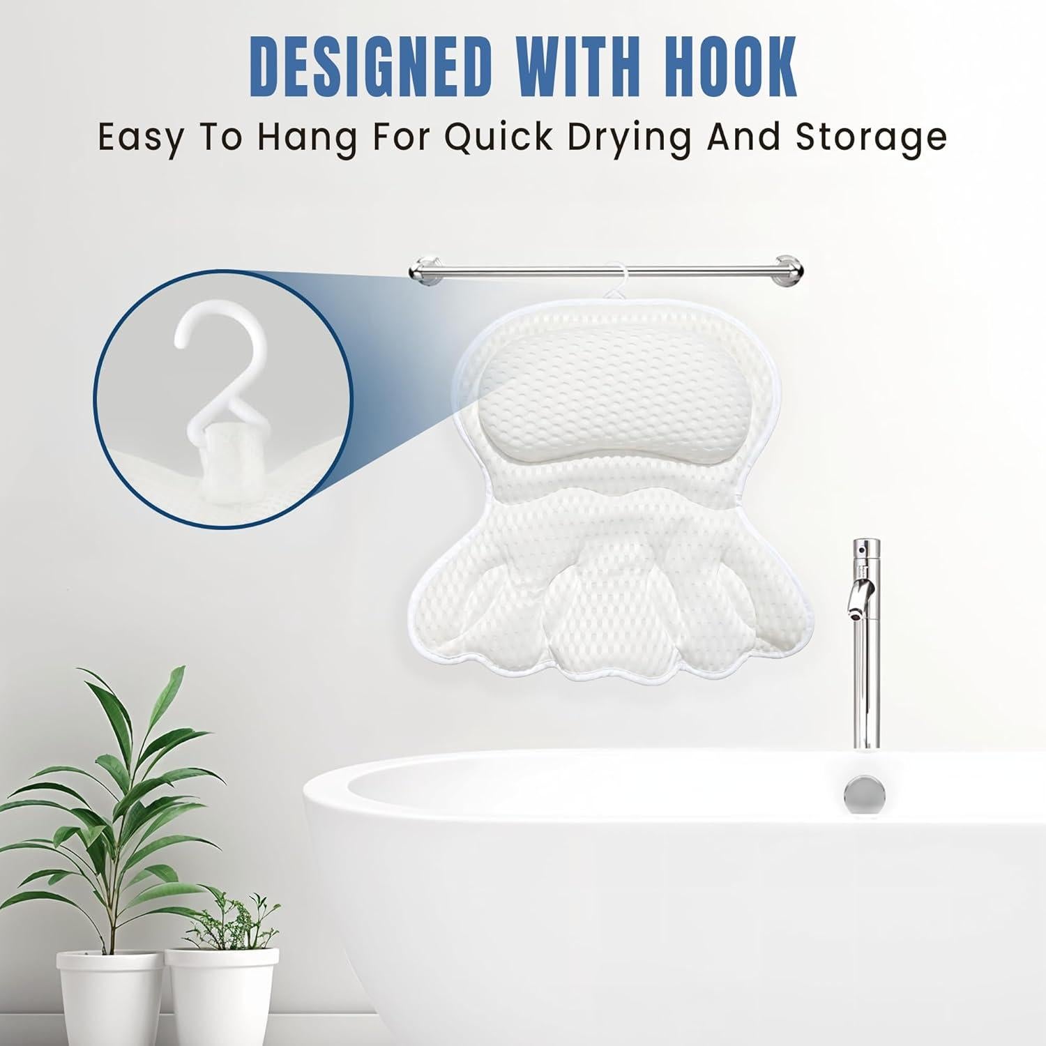 Almohada de Baño Antideslizante Pretty Evy - Ergonómica y Lujosa