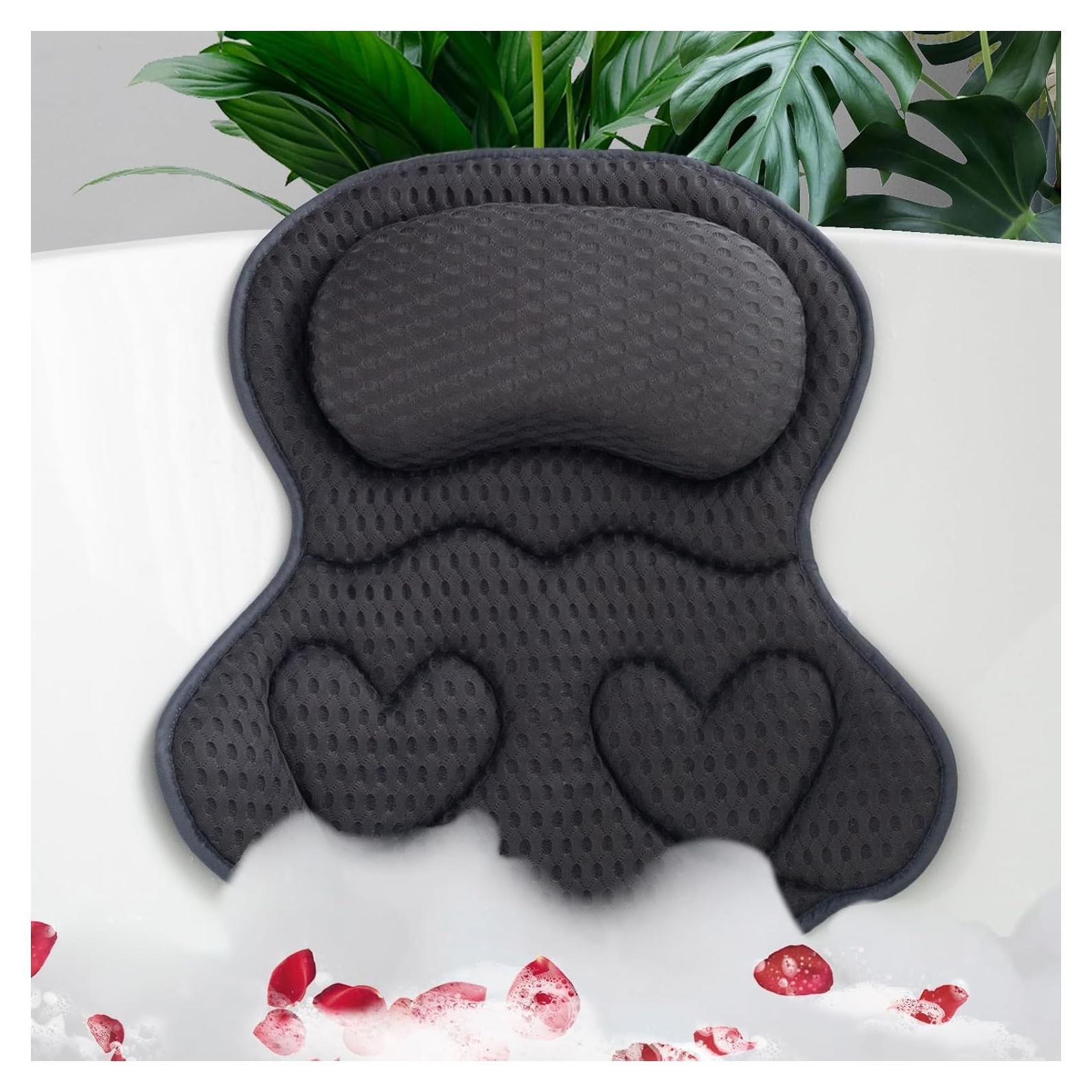 Almohada de Baño Joeyset Gris 4D con Ventosas Antideslizantes