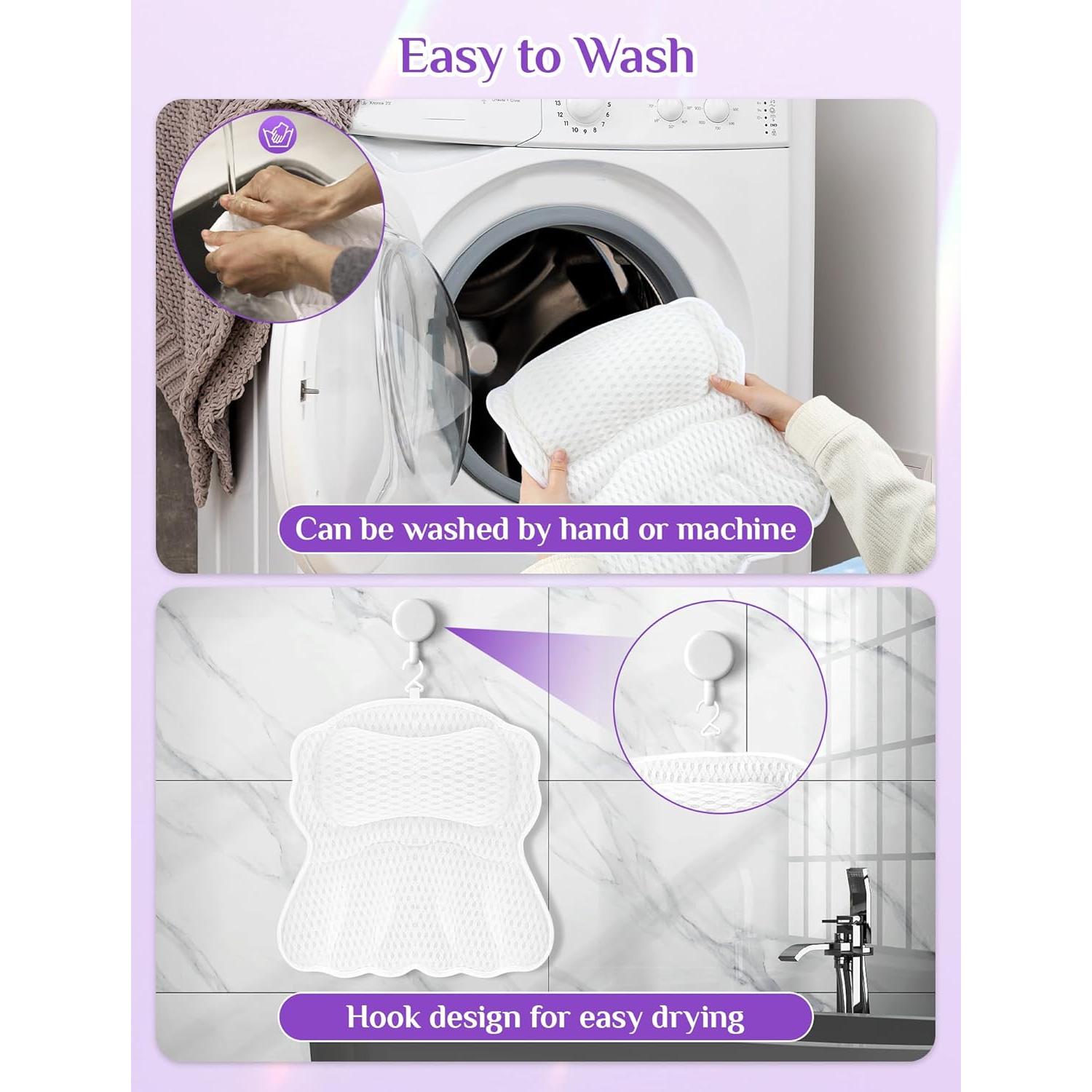 Almohada de Baño Gliship con Malla 4D y 6 Ventosas Antideslizantes