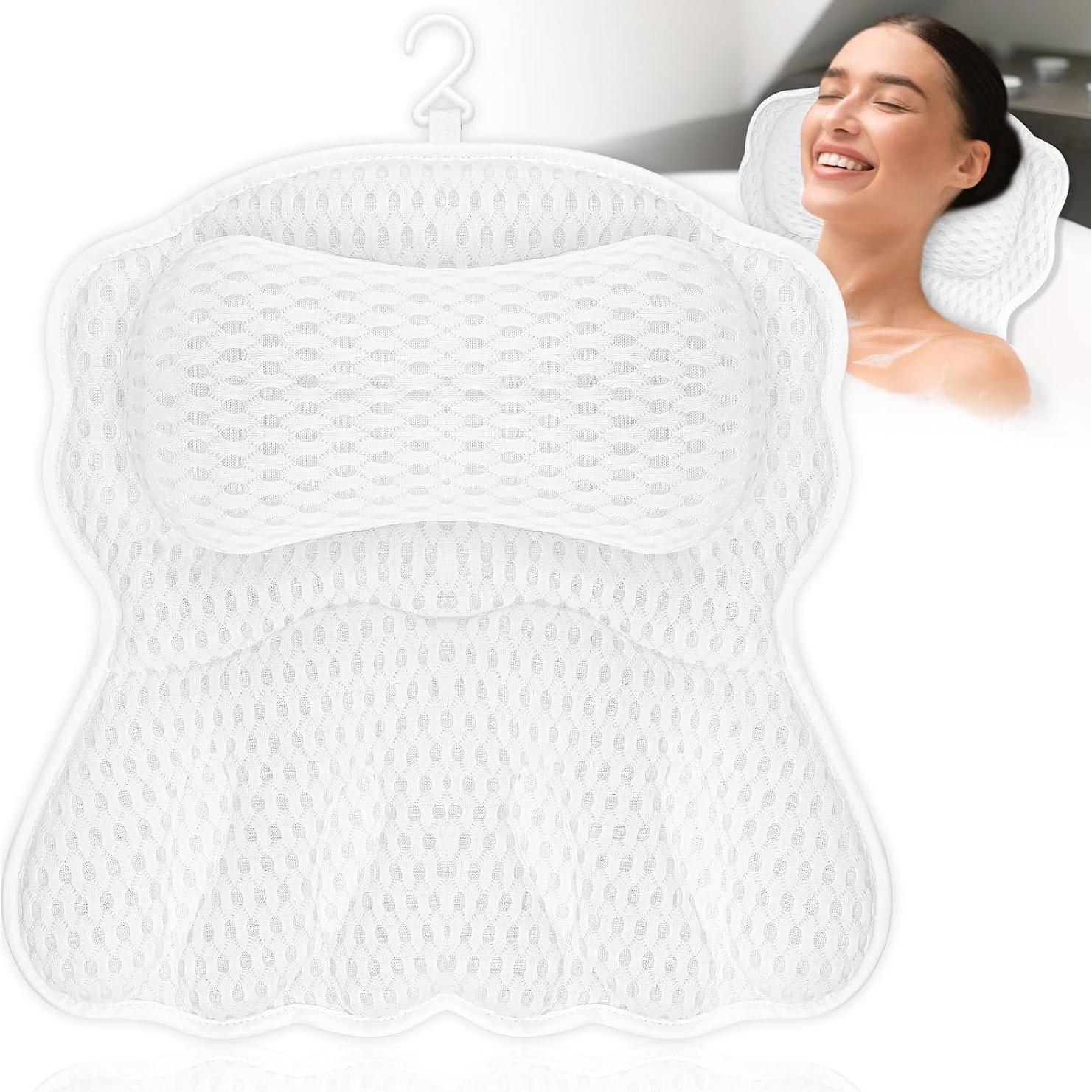 Almohada de Baño Gliship con Malla 4D y 6 Ventosas Antideslizantes