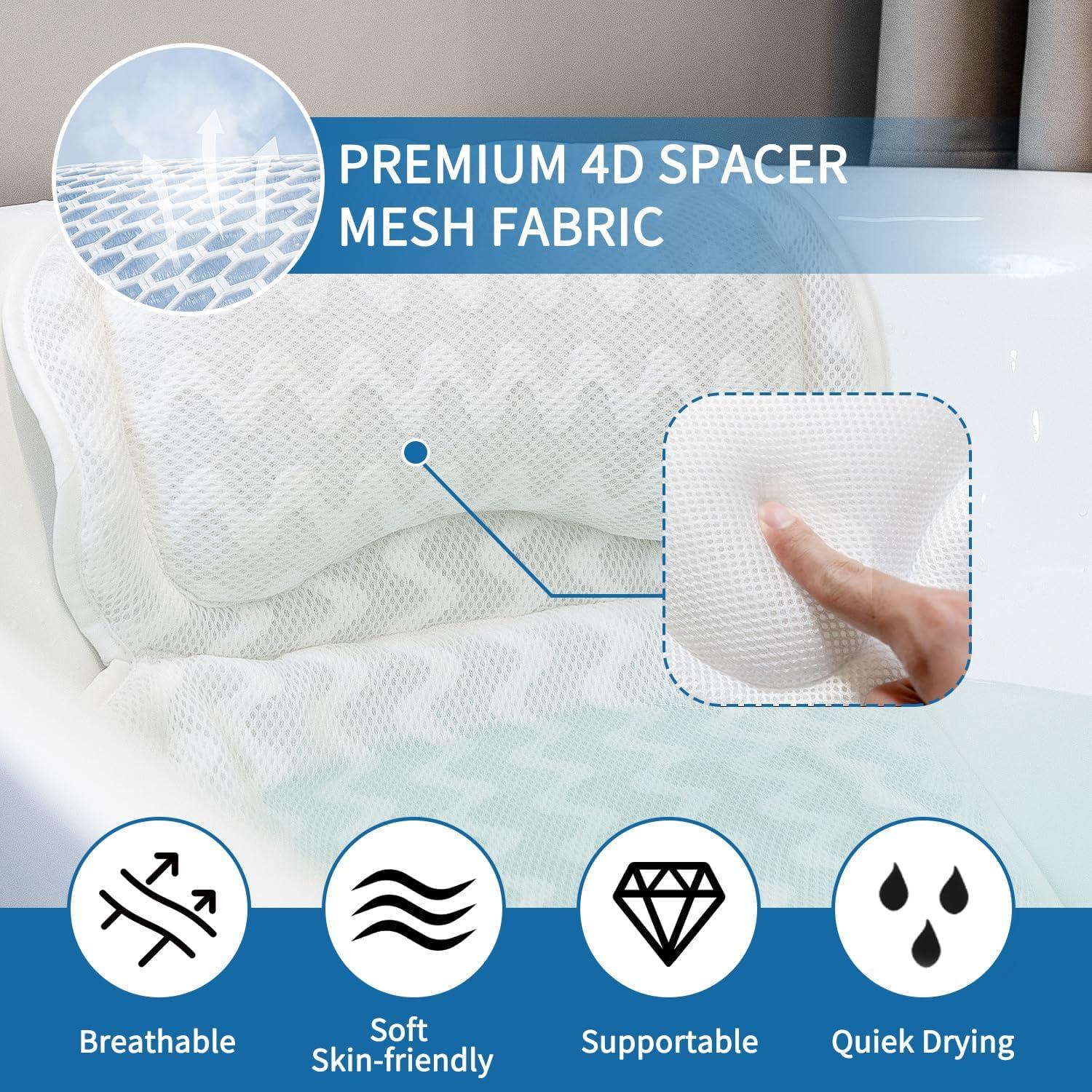 Almohada de Baño de Cuerpo Completo MYoGMK - Malla 4D, Suave y Transpirable