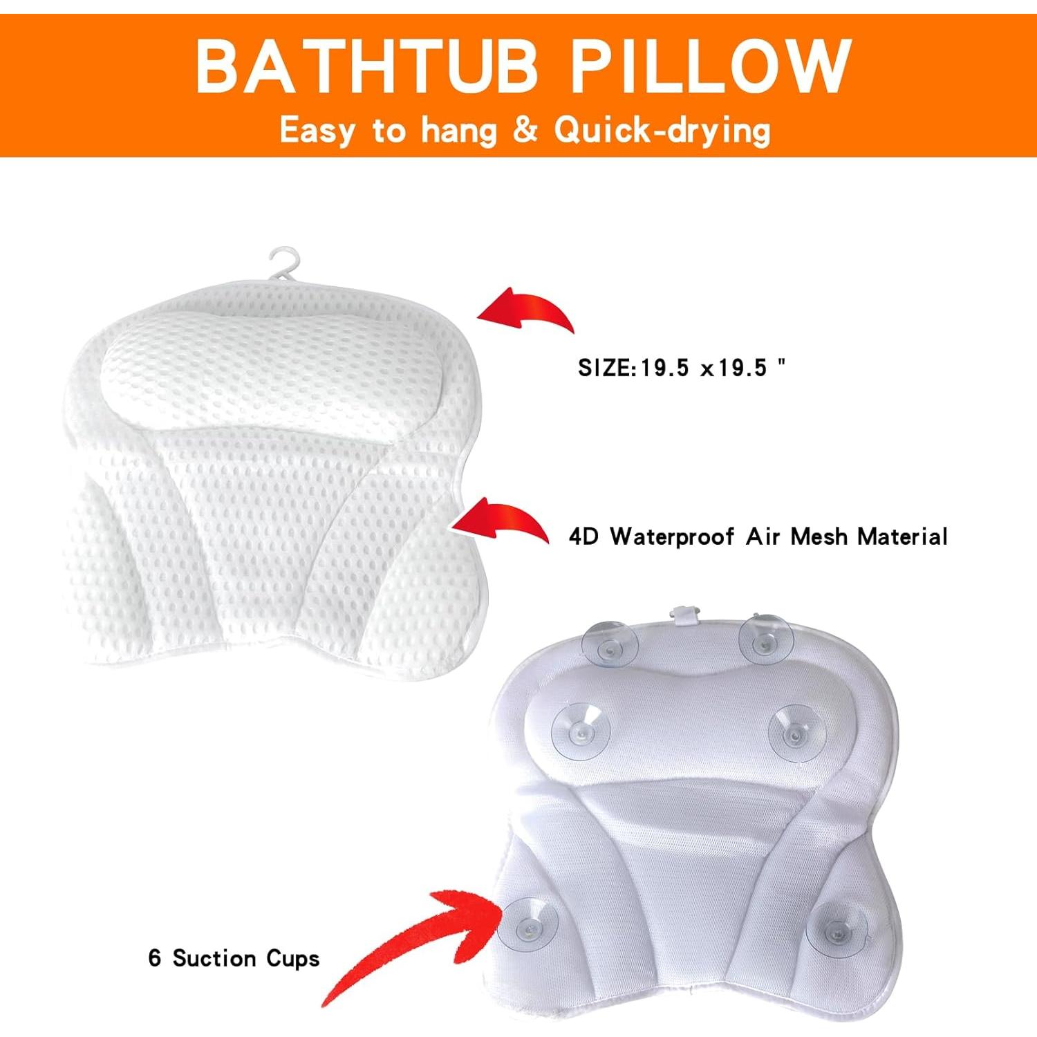 Bandeja de baño de bambú WALTERT W con almohada 4D