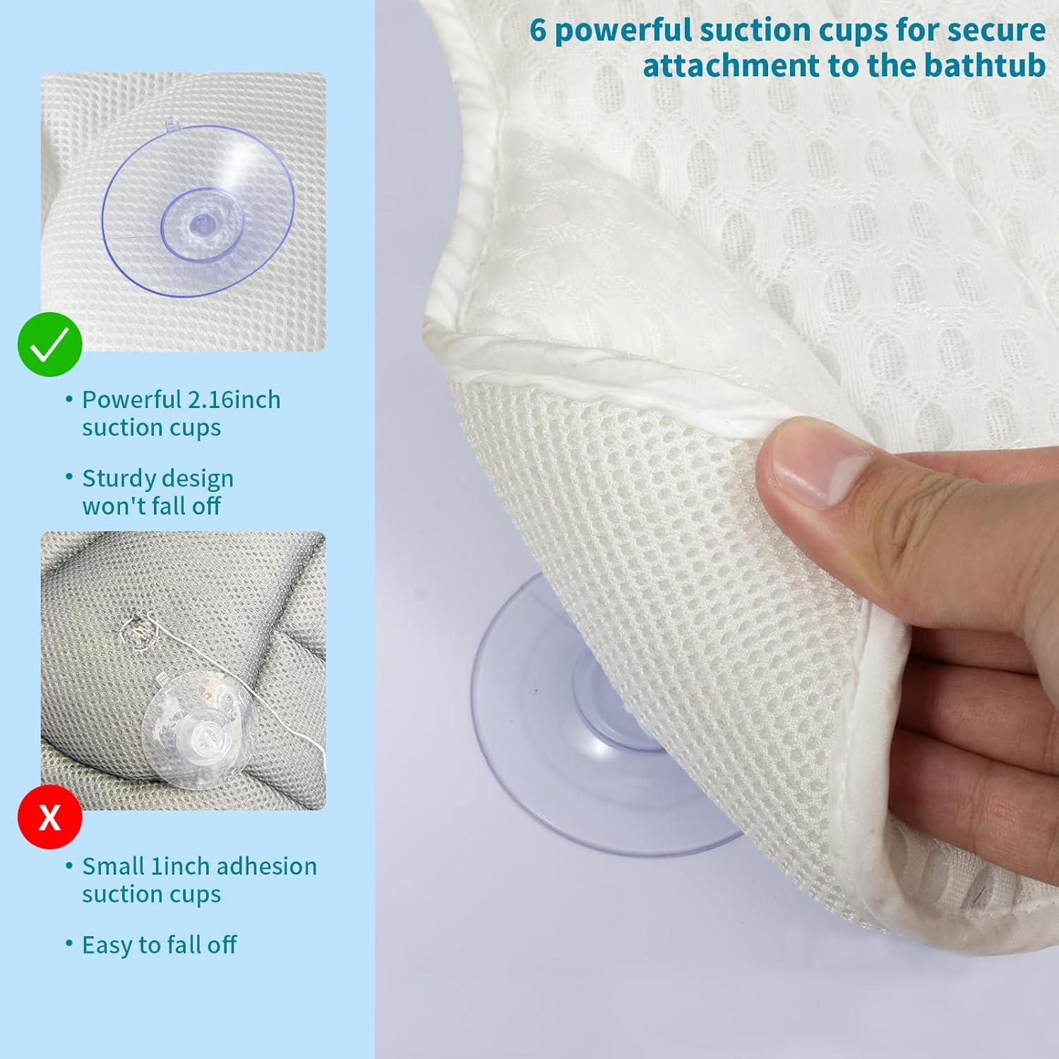 Almohada de Baño Roocn - Malla Ultra-Suave con Ventosas