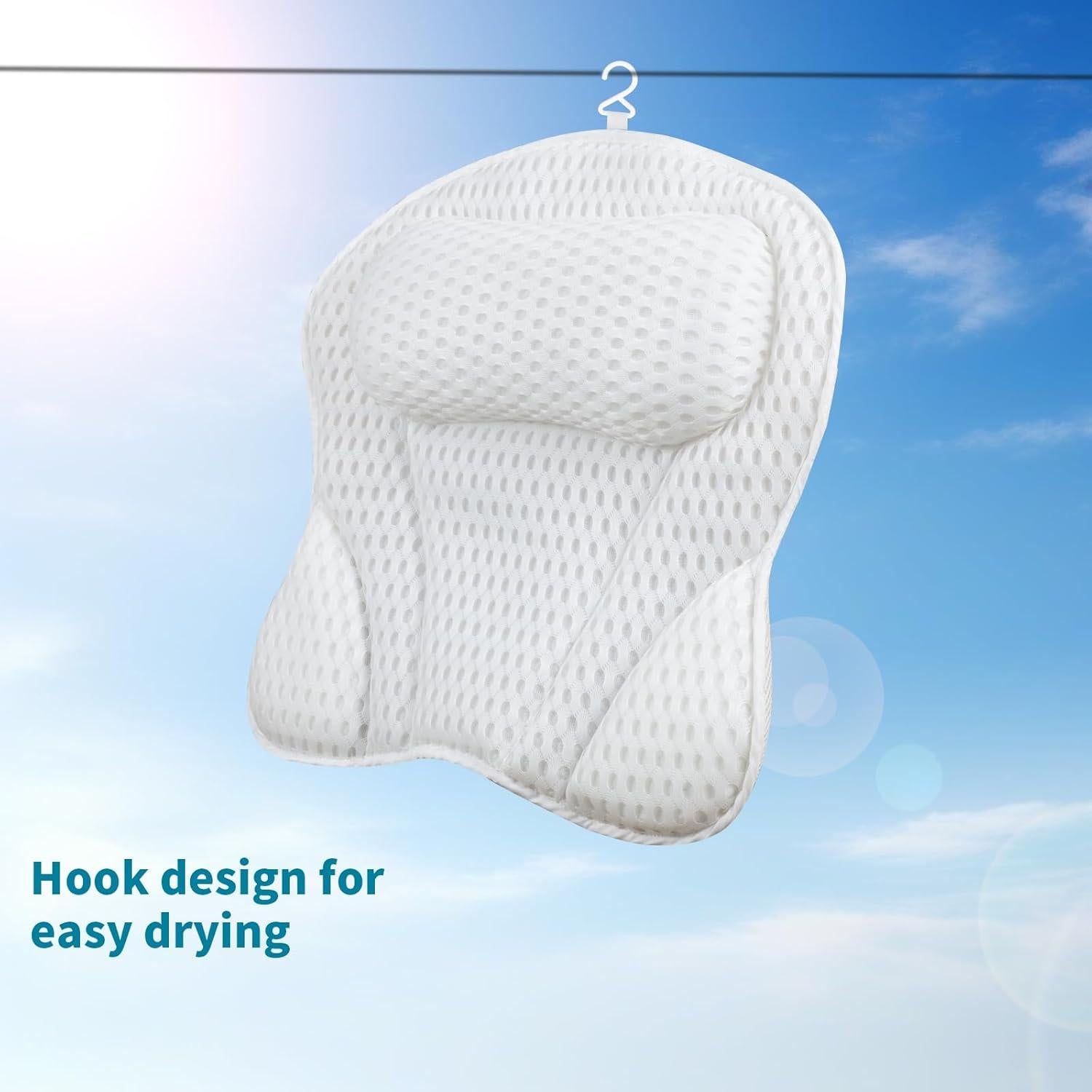 Almohada de Baño Roocn - Malla Ultra-Suave con Ventosas