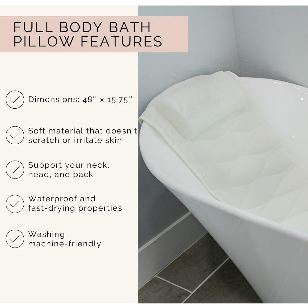 Almohada de Baño de Cuerpo Completo Monsuri - Soporte y Comodidad