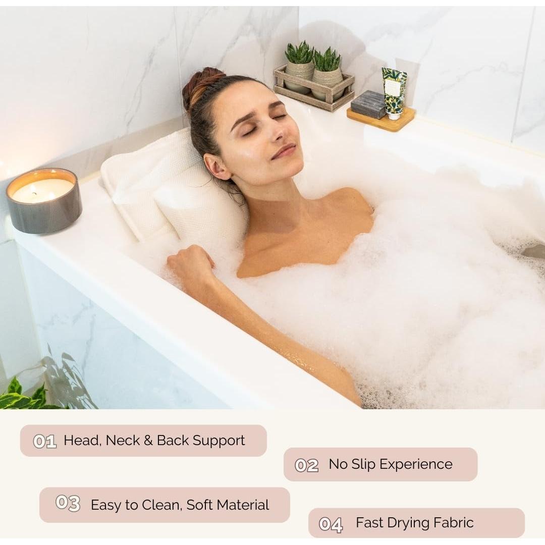 Almohada de Baño de Cuerpo Completo Monsuri - Soporte y Comodidad
