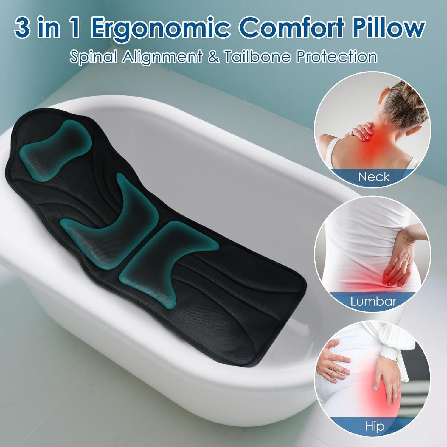 Almohada de Baño Ergonómica Atsuwell 51x17 cm con Ventosas