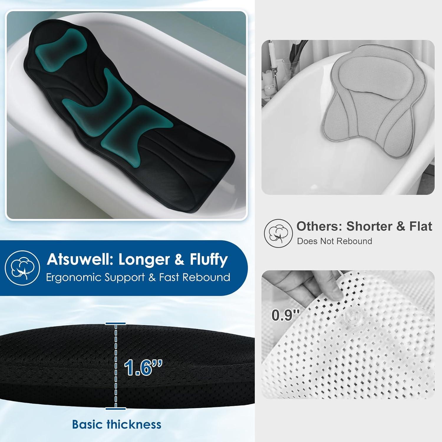 Almohada de Baño Ergonómica Atsuwell 51x17 cm con Ventosas