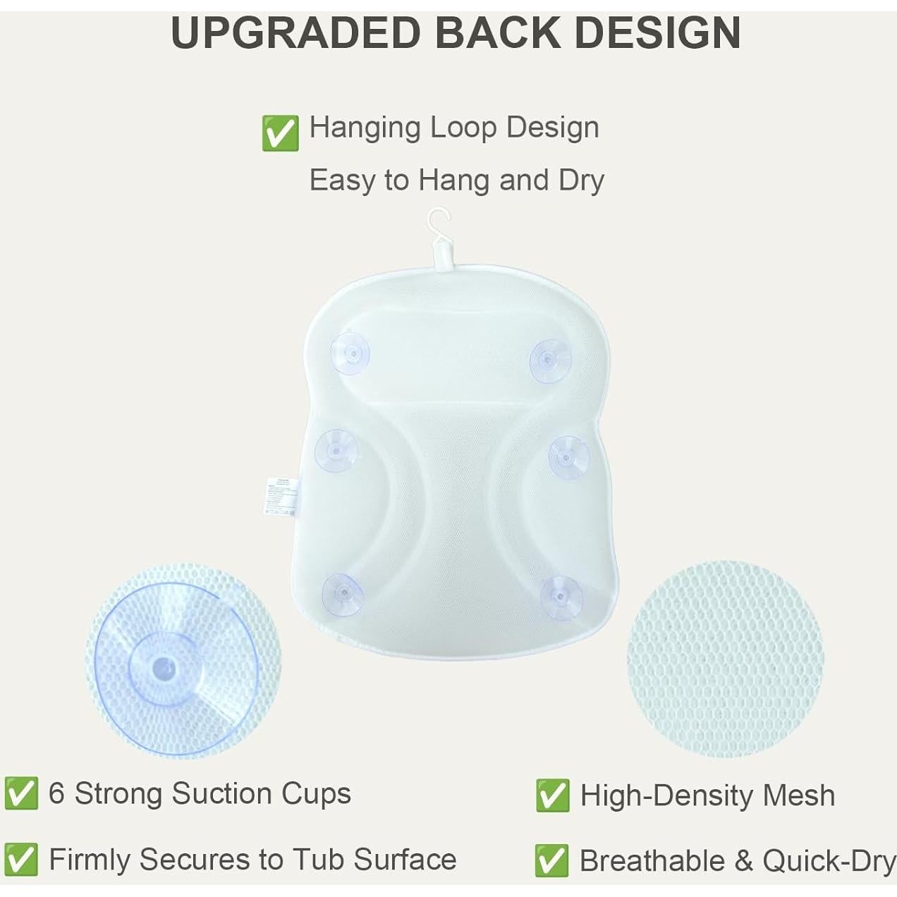 Almohada de Baño EULAXLAB 2025 con Soporte Doble y Antideslizante