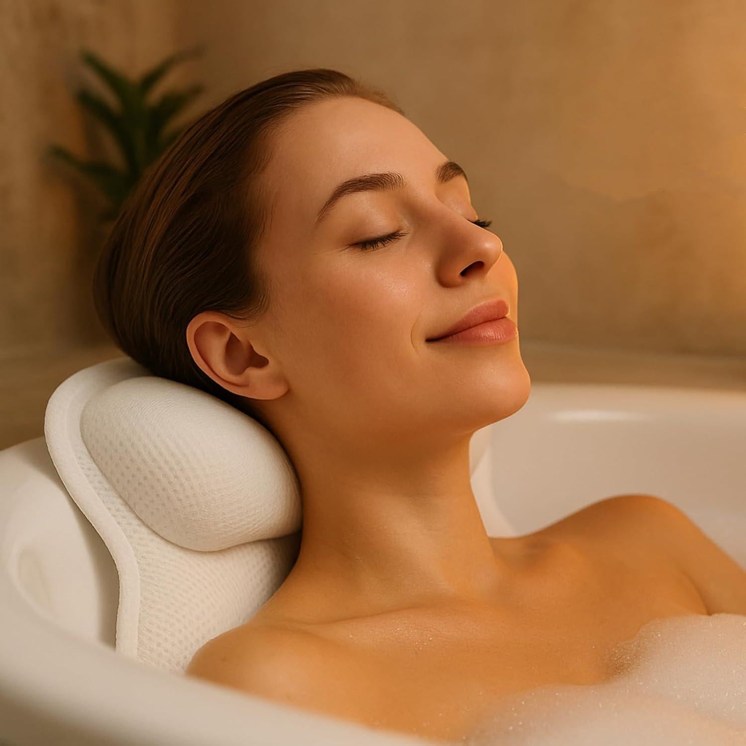 Almohada de Baño EULAXLAB 2025 con Soporte Doble y Antideslizante