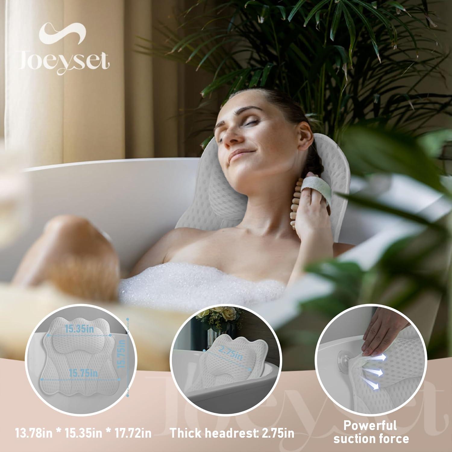 Almohada de Baño Joeyset de Malla 4D Antideslizante - Blanco